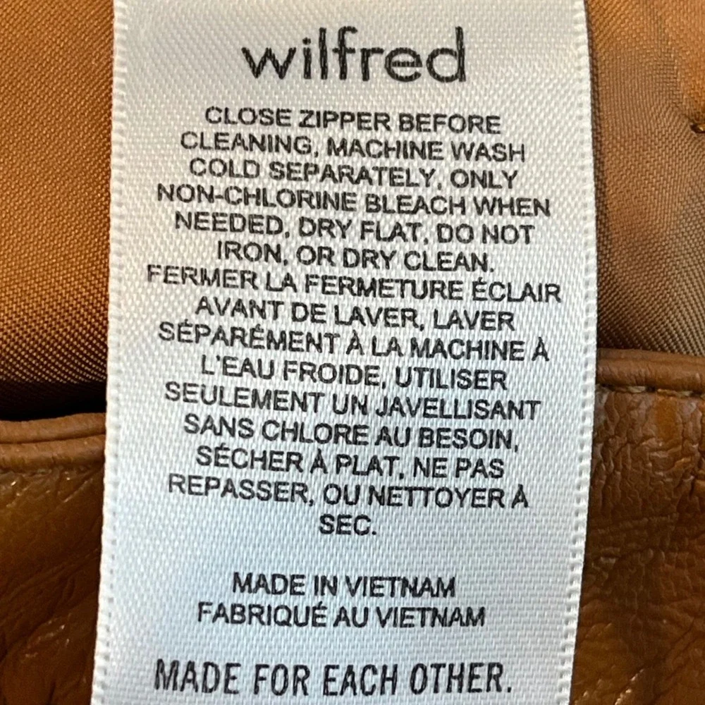 Wilfred Melina Vegan Leather Pants Cognac Brown High Rise Straight Leg Size‎ 00